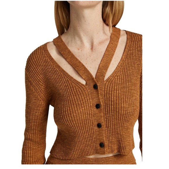 🚫SOLD Proenza Schouler White Label Mélange Knit Cropped Cardigan - Picture 3 of 9